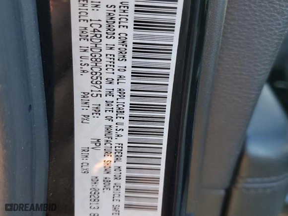 2017 Dodge Durango GT with VIN 1C4RDHDG8HC659715, listed as a Copart auction lot 89281795 with 148,560 mi miles and Salvage Title. Bid and sale history available at carsss.com. Image 13.
