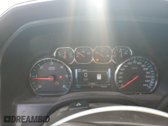 2017 Chevrolet Silverado 1500 LTZ with VIN 1GCVKSECXHZ305981, listed as a Copart auction lot 51273425 with 77,465 mi miles and Salvage Title. Bid and sale history available at DreamBid. Image 9.
