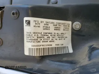 2005 Saturn ION ION 1 with VIN 1G8AG52F95Z159286, listed as a Copart auction lot 53995685 with 60,174 mi miles and Salvage Title. Bid and sale history available at carsss.com. Image 13.
