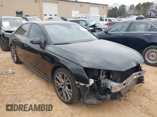 2022 Audi S4 Premium Plus with VIN WAUB4AF40NA020647, listed as a IAAI auction lot 41454237 with 56,338 mi miles. Bid and sale history available at carsss.com. Image 1.