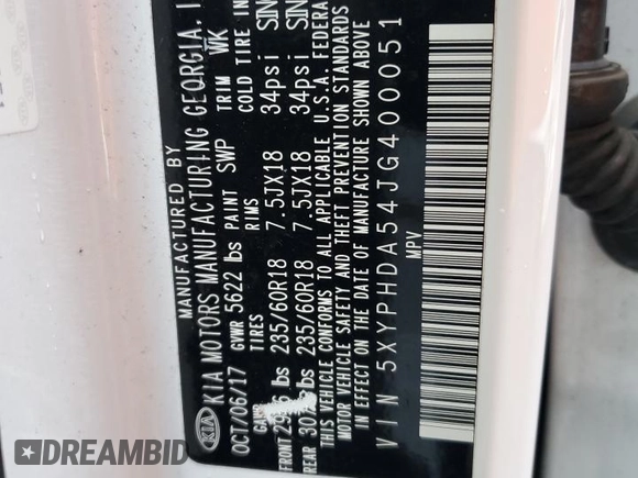 2018 Kia Sorento EX with VIN 5XYPHDA54JG400051, listed as a Copart auction lot 43736285 with 97,752 mi miles and Salvage Title. Bid and sale history available at carsss.com. Image 13.