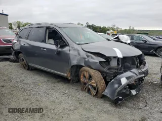 2019 Nissan Pathfinder Platinum with VIN 5N1DR2MM6KC651274, listed as a Copart auction lot 52737215 with 37,459 mi miles and Salvage title. Bid and sale history available at DreamBid. Image 4.