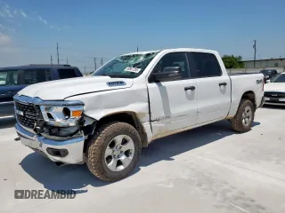 2023 Ram 1500 Big Horn with VIN 1C6SRFFT1PN616491, listed as a Copart auction lot 58957255 with 106,424 mi miles and Salvage title. Bid and sale history available at DreamBid. Image 1.