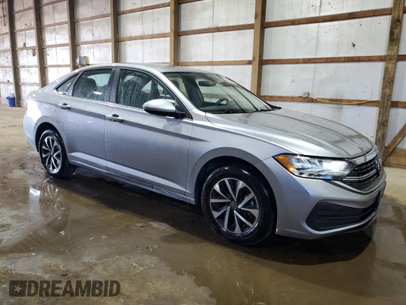 2024 Volkswagen Jetta S with VIN 3VW5M7BU2RM081318, listed as a Copart auction lot 63502205 with 27,240 mi miles and Clean title. Bid and sale history available at DreamBid. Image 4.