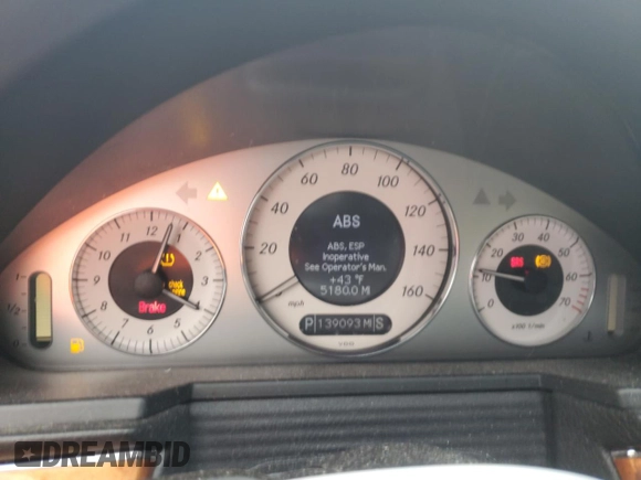 2008 Mercedes-Benz E 350 Luxury with VIN WDBUF56X48B342471, listed as a Copart auction lot 51074405 with 139,093 mi miles and Non Repairable. Bid and sale history available at DreamBid. Image 9.