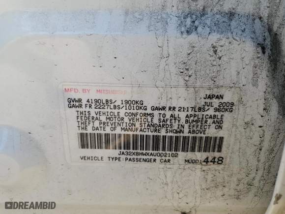 2010 Mitsubishi Lancer GTS with VIN JA32X8HWXAU002102, listed as a Copart auction lot 49619165 with 150,822 mi miles and Salvage Title. Bid and sale history available at carsss.com. Image 12.