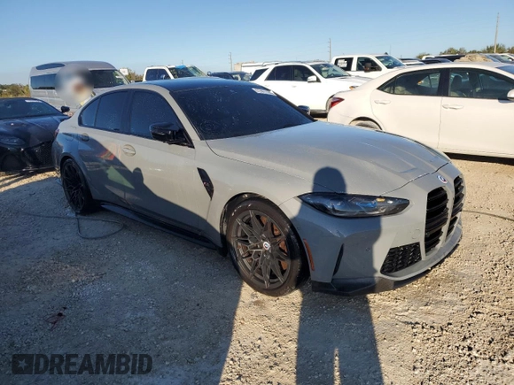 2023 BMW M3 Competition xDrive with VIN WBS43AY08PFN45012, listed as a Copart auction lot 77411184 with 23,413 mi miles and Non repairable. Bid and sale history available at DreamBid. Image 4.