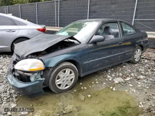 1997 Honda Civic DX with VIN 1HGEJ6223VL057580, listed as a Copart auction lot 74752434 with 239,657 mi miles and Salvage Title. Bid and sale history available at carsss.com. Image 1.