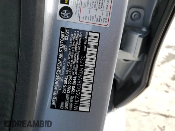 2021 Mercedes-Benz AMG GT 43 z VIN W1K7X5KB8MA041732, wystawiony jako Copart lot #88310175 z przebiegiem Nie podano mil oraz Szkoda całkowita • Salvage title. Historia ofert i sprzedaży dostępna na DreamBid. Obrazek 12.