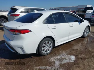 2020 Toyota Corolla LE with VIN JTDEPRAEXLJ044523, listed as a IAAI auction lot 41986824 with 101,504 mi miles. Bid and sale history available at carsss.com. Image 4.