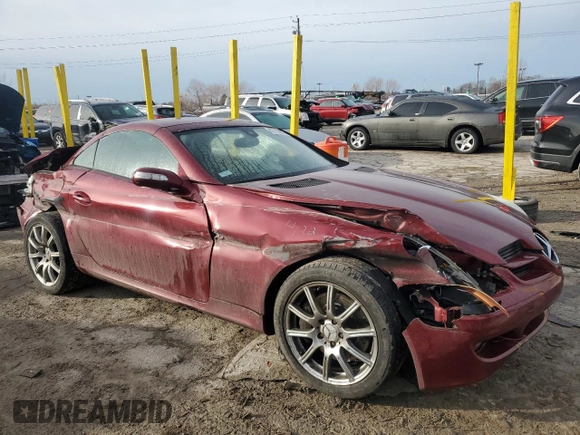 2007 Mercedes-Benz SLK 350 with VIN WDBWK56F57F134005, listed as a Copart auction lot 42755005 with 132,725 mi miles and Salvage title. Bid and sale history available at DreamBid. Image 4.