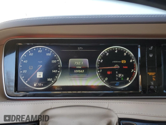 2016 Mercedes-Benz S 550 with VIN WDDUG8CB5GA207468, listed as a Copart auction lot 83577114 with 109,563 mi miles and Salvage Title. Bid and sale history available at carsss.com. Image 9.