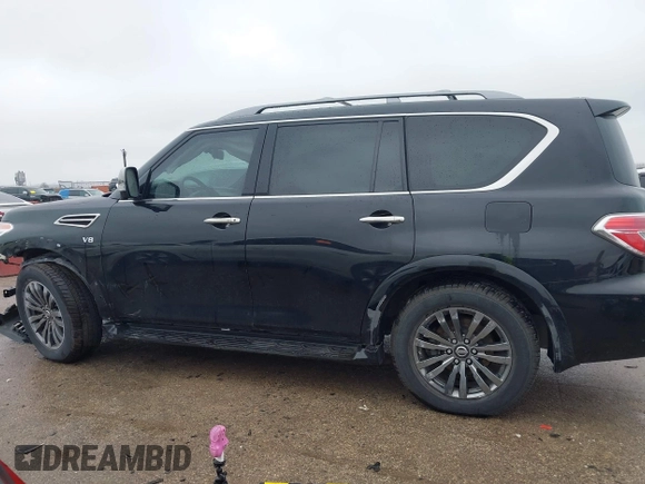 2019 Nissan Armada Platinum with VIN JN8AY2NEXK9756080, listed as a IAAI auction lot 41565485 with 58,521 mi miles. Bid and sale history available at carsss.com. Image 15.