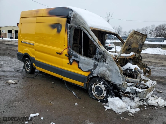 2017 Ford Transit Van with VIN 1FTYR2XM0HKA91851, listed as a Copart auction lot 45080635 with 0 mi miles and Salvage Title. Bid and sale history available at carsss.com. Image 4.