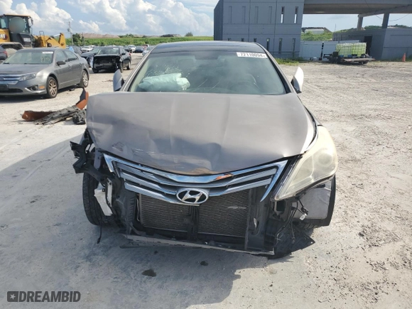 2012 Hyundai Azera with VIN KMHFH4JG1CA194151, listed as a Copart auction lot 72110094 with 98,178 mi miles and Salvage Title. Bid and sale history available at carsss.com. Image 5.