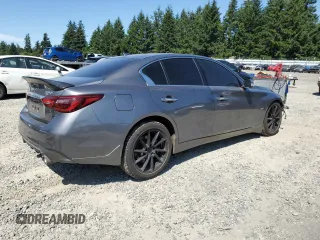 2020 Infiniti Q50 Luxe with VIN JN1EV7AR7LM250090, listed as a Copart auction lot 63420145 with 47,023 mi miles and Salvage title. Bid and sale history available at DreamBid. Image 3.