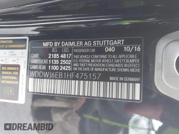 2017 Mercedes-Benz C 43 AMG с VIN WDDWJ6EB1HF475157, выставлен на аукционе IAAI как лот 42007450 с пробегом 68 762 миль миль и . История ставок и продаж доступна на DreamBid. Изображение 9.