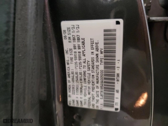2009 Acura RDX Tech Pkg with VIN 5J8TB18549A005000, listed as a Copart auction lot 48540105 with 0 mi miles and Salvage Title. Bid and sale history available at carsss.com. Image 13.