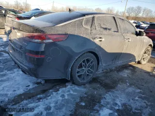 2019 Kia Optima SX with VIN 5XXGW4L20KG314217, listed as a Copart auction lot 46208225 with 106,473 mi miles and Salvage Title. Bid and sale history available at carsss.com. Image 3.