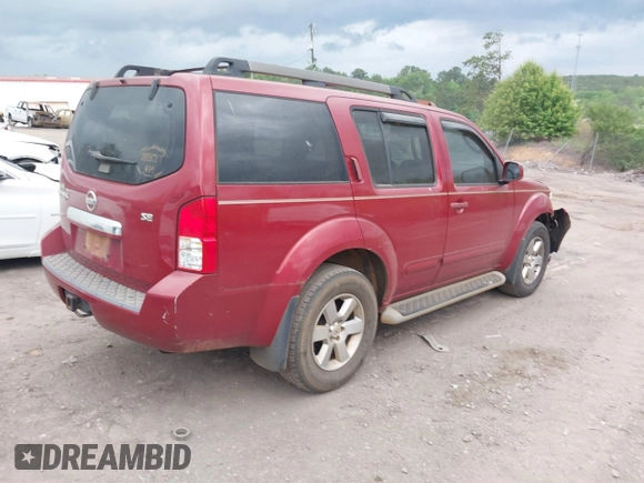 2008 Nissan Pathfinder LE with VIN 5N1AR18U78C646536, listed as a IAAI auction lot 42114345 with 166,698 mi miles and . Bid and sale history available at DreamBid. Image 4.