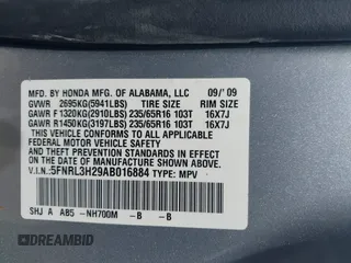 2010 Honda Odyssey LX z VIN 5FNRL3H29AB016884, wystawiony jako IAAI lot #41652673 z przebiegiem 162 068 mil mil oraz . Historia ofert i sprzedaży dostępna na DreamBid. Obrazek 9.