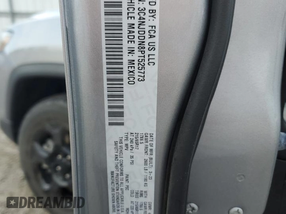2023 Jeep Compass Trailhawk with VIN 3C4NJDDN8PT525773, listed as a Copart auction lot 54532235 with 20,586 mi miles and Salvage title. Bid and sale history available at DreamBid. Image 14.