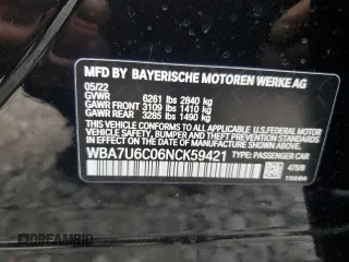 2022 BMW 7 Series with VIN WBA7U6C06NCK59421, listed as a Copart auction lot 80159874 with 24,033 mi miles and Salvage title. Bid and sale history available at DreamBid. Image 12.