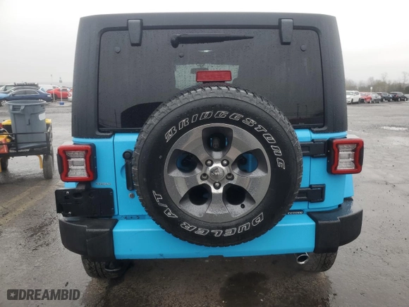 2018 Jeep Wrangler JK Unlimited Sahara with VIN 1C4HJWEG9JL900761, listed as a Copart auction lot 52955485 with 64,491 mi miles and Salvage Title. Bid and sale history available at carsss.com. Image 6.