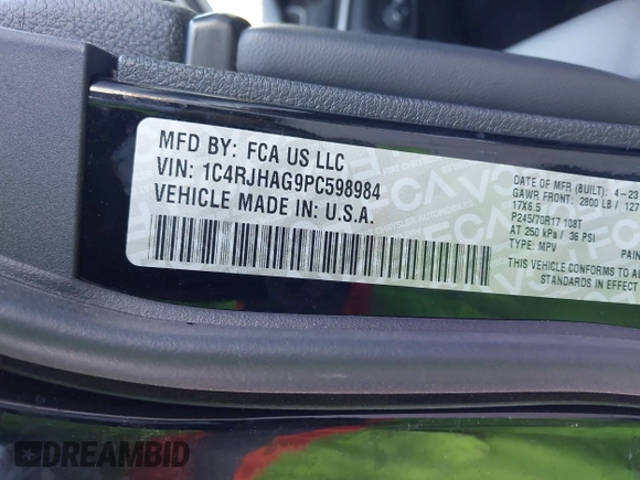 2023 Jeep Grand Cherokee Laredo с VIN 1C4RJHAG9PC598984, выставлен на аукционе IAAI как лот 40651846 с пробегом 23 154 миль миль и . История ставок и продаж доступна на DreamBid. Изображение 9.