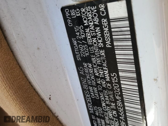 1991 Mercedes-Benz 500 z VIN WDBFA66E8MF020155, wystawiony jako Copart lot #46239855 z przebiegiem Nie podano mil oraz Tytuł czysty. Historia ofert i sprzedaży dostępna na DreamBid. Obrazek 12.
