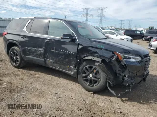 2018 Chevrolet Traverse LT Cloth with VIN 1GNERGKW1JJ250288, listed as a Copart auction lot 54748485 with 122,290 mi miles and Salvage title. Bid and sale history available at DreamBid. Image 4.