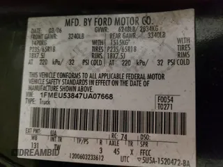 2007 Ford Explorer Sport Trac Limited с VIN 1FMEU53847UA07668, выставлен на аукционе Copart как лот 56230215 с пробегом 217 190 миль миль и Чистый • Clean title. История ставок и продаж доступна на DreamBid. Изображение 12.