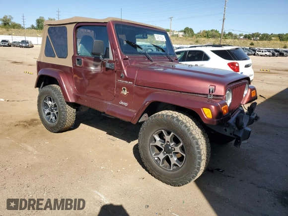 2002 Jeep Wrangler Sahara with VIN 1J4FA59S92P708647, listed as a Copart auction lot 74851654 with 131,794 mi miles and Salvage Title. Bid and sale history available at carsss.com. Image 4.