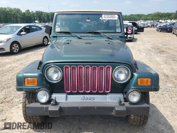 2000 Jeep Wrangler Sahara with VIN 1J4FA59S2YP750795, listed as a Copart auction lot 52353503 with 0 mi miles and Salvage Title. Bid and sale history available at carsss.com. Image 5.