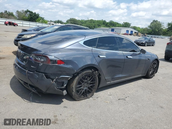 2017 Tesla Model S 100D with VIN 5YJSA1E24HF191280, listed as a Copart auction lot 62598095 with 57,262 mi miles and Clean title. Bid and sale history available at DreamBid. Image 3.