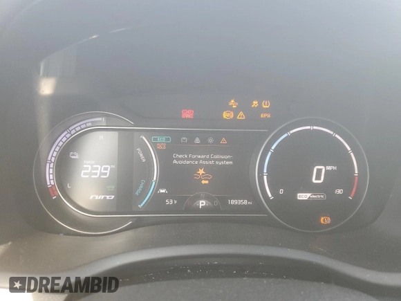 2019 Kia Niro EX with VIN KNDCC3LG1K5024439, listed as a Copart auction lot 54914185 with 189,358 mi miles and Clean Title. Bid and sale history available at carsss.com. Image 9.