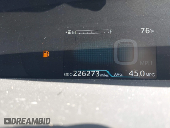 2016 Toyota Prius Two with VIN JTDKBRFU7G3527057, listed as a IAAI auction lot 41638241 with 226,273 mi miles. Bid and sale history available at carsss.com. Image 7.