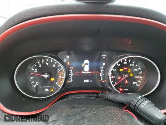 2021 Jeep Compass Trailhawk with VIN 3C4NJDDB5MT590369, listed as a Copart auction lot 46107685 with 67,857 mi miles and Salvage title. Bid and sale history available at DreamBid. Image 9.