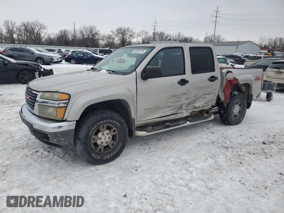 2005 GMC Canyon 1SF SLE Z71 with VIN 1GTDT136X58243340, listed as a Copart auction lot 88508755 with 0 mi miles and Salvage Title. Bid and sale history available at carsss.com. Image 1.