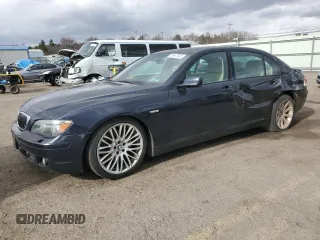 2007 BMW 7 Series 750Li with VIN WBAHN83557DT70497, listed as a Copart auction lot 50697005 with 97,430 mi miles and Salvage Title. Bid and sale history available at carsss.com. Image 1.