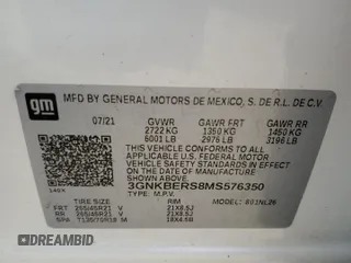 2021 Chevrolet Blazer RS z VIN 3GNKBERS8MS576350, wystawiony jako Copart lot #54868425 z przebiegiem 70 354 mil mil oraz Szkoda całkowita • Salvage title. Historia ofert i sprzedaży dostępna na DreamBid. Obrazek 12.
