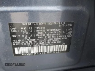 2017 Subaru Outback Premium with VIN 4S4BSAFC6H3340740, listed as a IAAI auction lot 42069426 with 162,921 mi miles and . Bid and sale history available at DreamBid. Image 9.