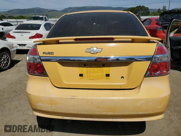 2008 Chevrolet Aveo LS with VIN KL1TD56668B064271, listed as a Copart auction lot 54178345 with 209,561 mi miles and Salvage Title. Bid and sale history available at carsss.com. Image 6.