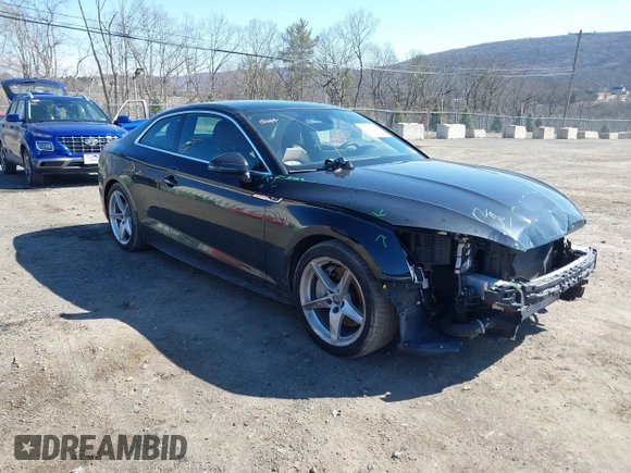 2019 Audi A5 Premium Plus with VIN WAUTNAF54KA026957, listed as a IAAI auction lot 41744015 with 94,506 mi miles and . Bid and sale history available at DreamBid. Image 1.
