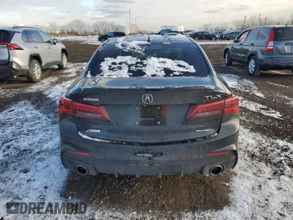 2018 Acura TLX w/Advance Pkg with VIN 19UUB3F83JA802453, listed as a Copart auction lot 82963924 with 146,404 mi miles and Salvage Title. Bid and sale history available at carsss.com. Image 6.