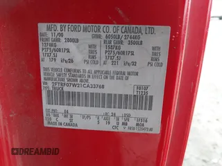 2001 Ford F-150 с VIN 2FTRF07W21CA33768, выставлен на аукционе IAAI как лот 41508712 с пробегом Не указан миль и . История ставок и продаж доступна на DreamBid. Изображение 9.