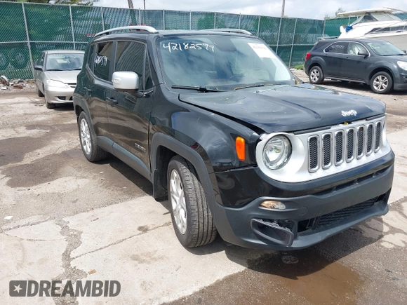 2015 Jeep Renegade Limited with VIN ZACCJADT3FPC34091, listed as a IAAI auction lot 42182599 with 100,610 mi miles and . Bid and sale history available at DreamBid. Image 1.