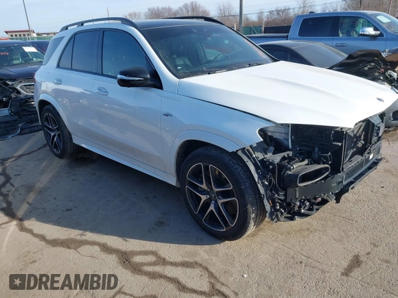 2021 Mercedes-Benz GLE 53 AMG with VIN 4JGFB6BB0MA262697, listed as a IAAI auction lot 41651486 with 52,111 mi miles and . Bid and sale history available at DreamBid. Image 1.