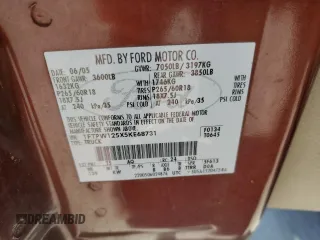 2005 Ford F-150 XLT с VIN 1FTPW125X5KE68731, выставлен на аукционе Copart как лот 55912285 с пробегом 287 986 миль миль и Списание • Salvage title. История ставок и продаж доступна на DreamBid. Изображение 12.