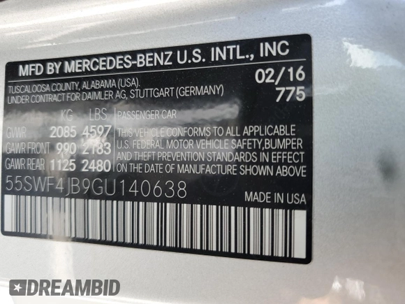 2016 Mercedes-Benz C 300 z VIN 55SWF4JB9GU140638, wystawiony jako Copart lot #52838255 z przebiegiem 92 659 mil mil oraz Szkoda całkowita • Salvage title. Historia ofert i sprzedaży dostępna na DreamBid. Obrazek 13.